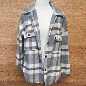 Gray and Brown Plaid Jacket